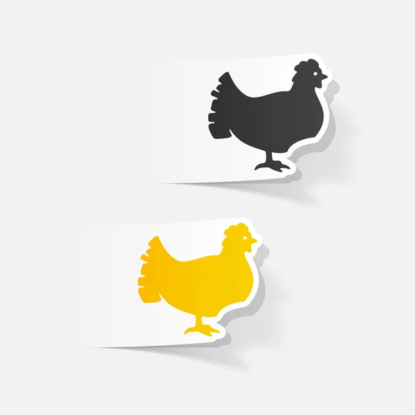 Pegatinas realistas pollo — Vector de stock