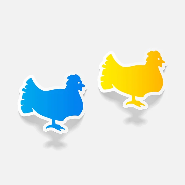 Pegatinas realistas pollo — Archivo Imágenes Vectoriales