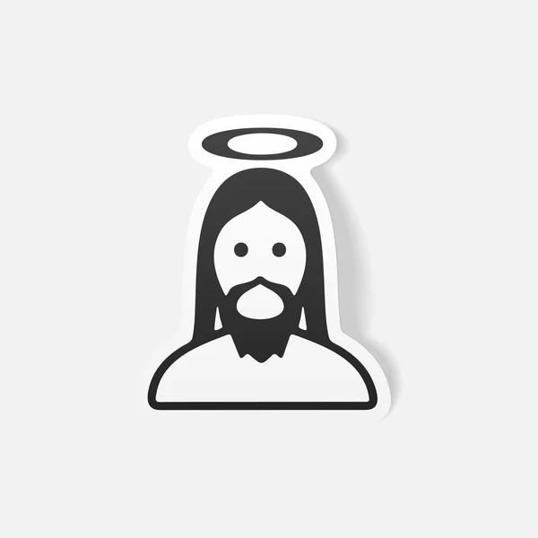 Autocollant réaliste de Jésus — Image vectorielle