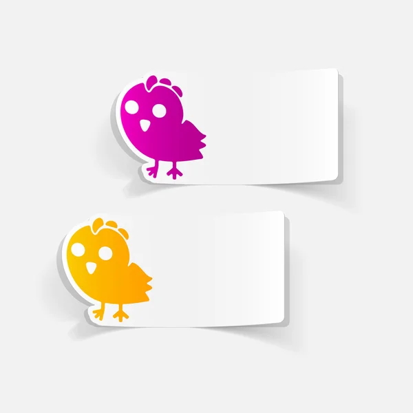 Chicken realistic stickers — Stock Vector