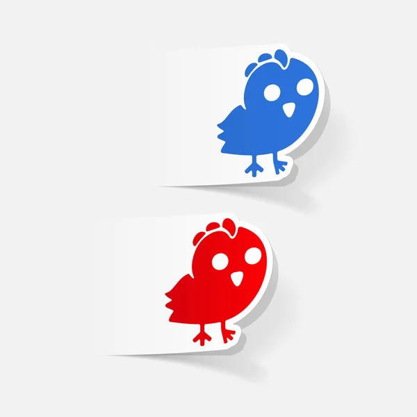 Chicken realistic stickers — Stock Vector