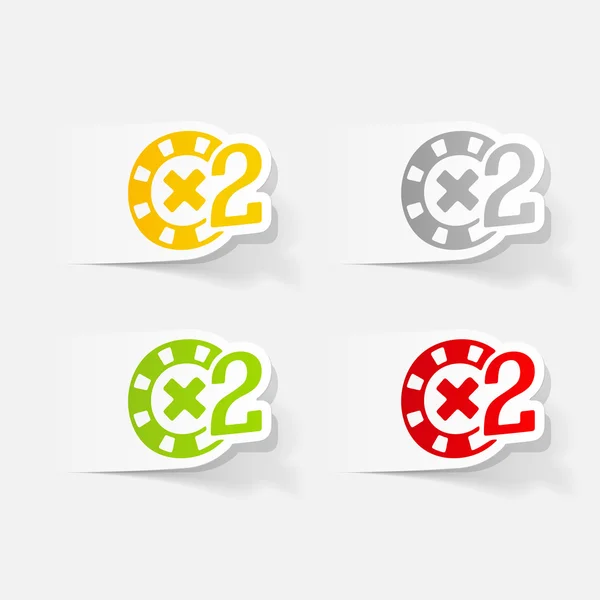 Casino chips realistische stickers — Stockvector