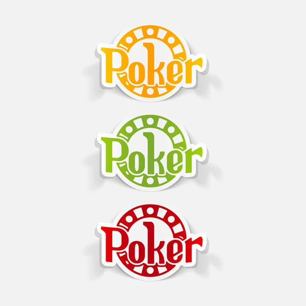 Pegatinas realistas poker — Vector de stock