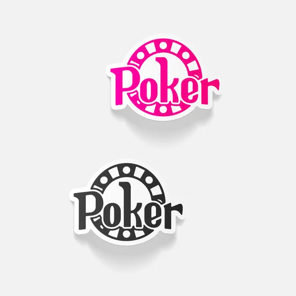 Poker gerçekçi çıkartmaları — Stok Vektör