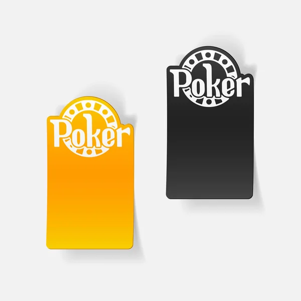 Poker realistic stickers — Stock Vector