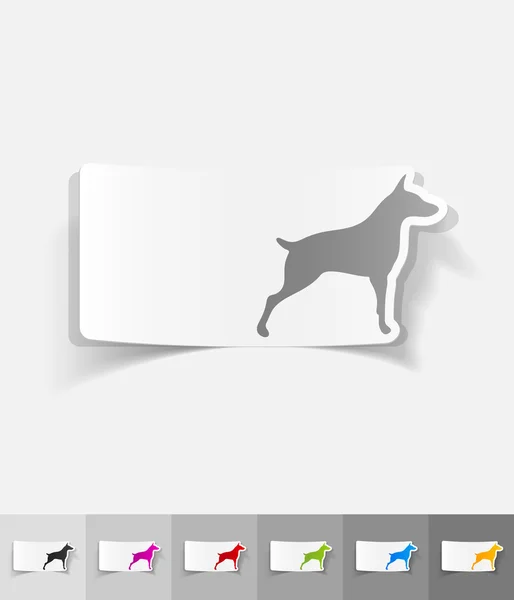 Autocollant papier doberman — Image vectorielle