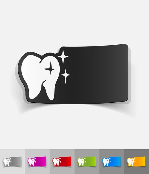 Pegatina de papel dental — Vector de stock