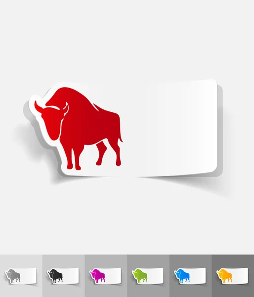 Autocollant papier aurochs — Image vectorielle