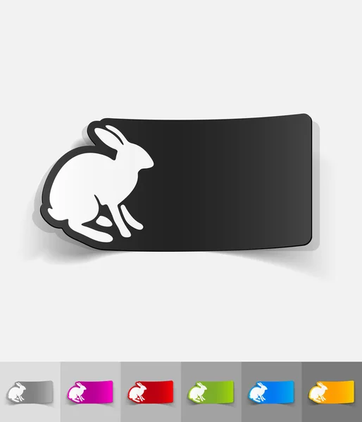 Hare paper sticker — Stock Vector