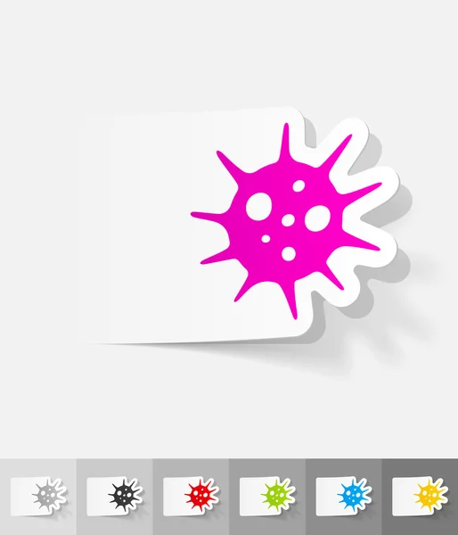 Autocollant papier virus — Image vectorielle