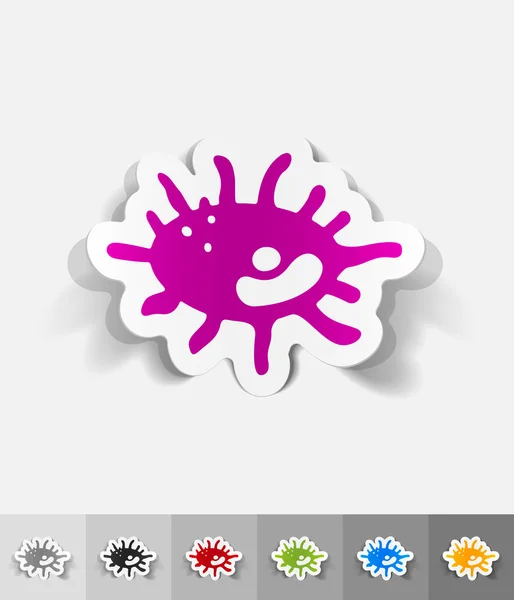 Bacterie papier sticker — Stockvector