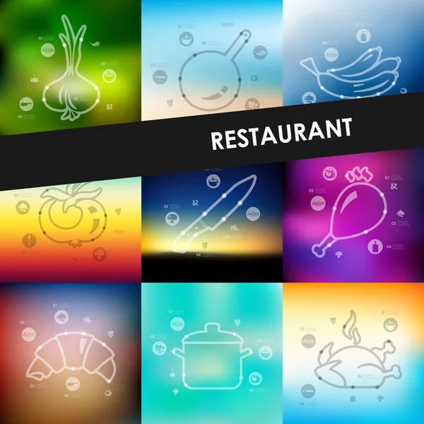 Restaurante línea de tiempo infografías — Vector de stock