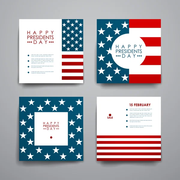 Conjunto de pancartas al estilo del Día de los Presidentes — Vector de stock