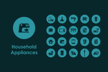 Ev aletleri basit simgeler kümesi