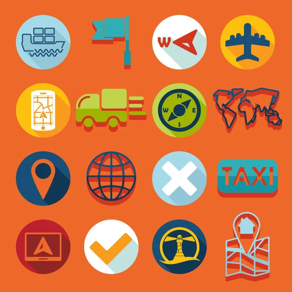 Set of navigation icons — Stock Vector