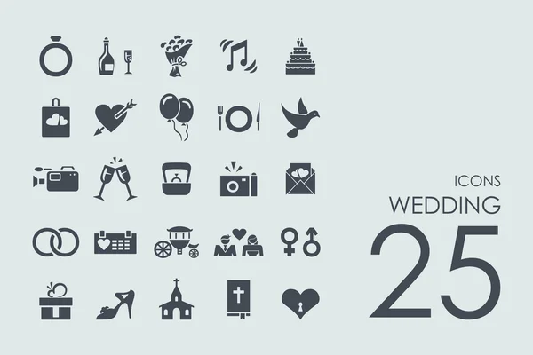 Set of wedding icons — Stock Vector