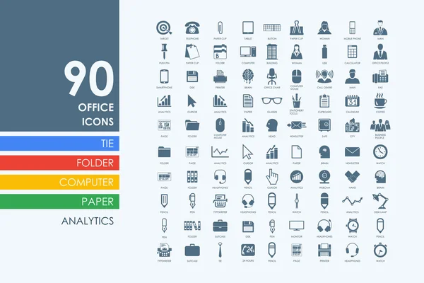 Conjunto de iconos de oficina — Archivo Imágenes Vectoriales