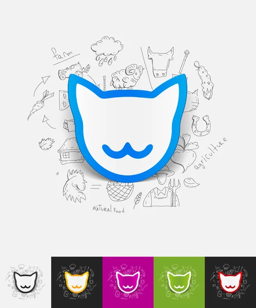 Sticker papier chat — Image vectorielle