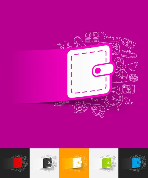 財布紙ステッカー — ストックベクタ