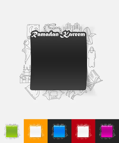 Ramadan Kareem paper sticker — Stock Vector