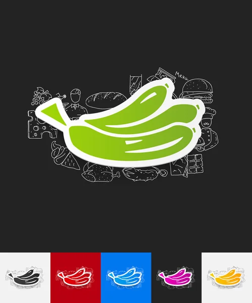 Banaan papieren sticker — Stockvector