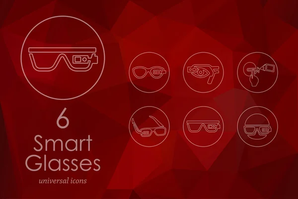 Set of high-tech glasses icons — Stock Vector