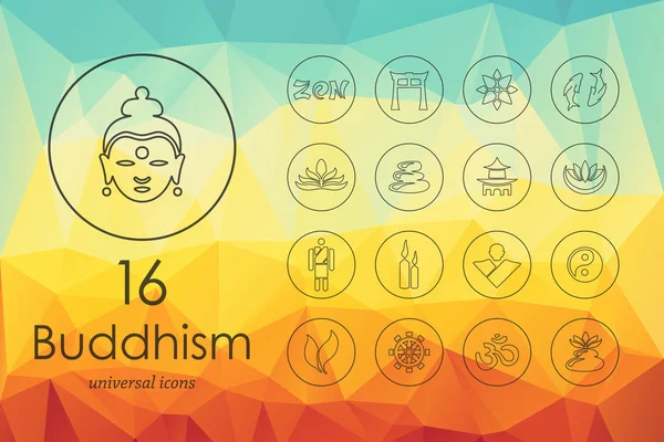 Zestaw ikon Buddyzm — Wektor stockowy