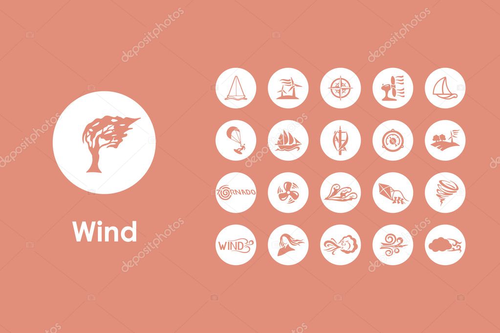 Set of wind simple icons