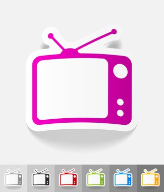 TV set kağıt etiket