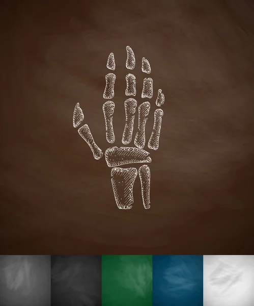 Icono de mano de rayos X — Vector de stock