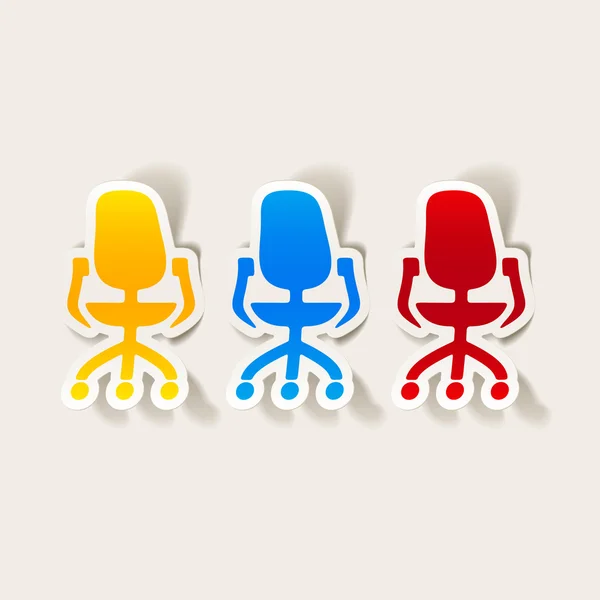 Elemento de design realista: cadeira de escritório — Vetor de Stock