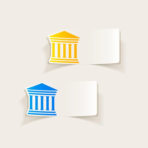 Courthouse  realistic stickers — Stock Vector