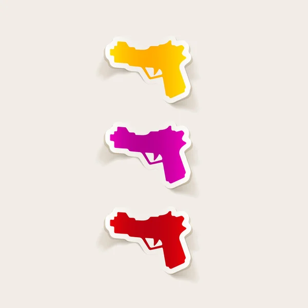 Pistool realistische stickers — Stockvector