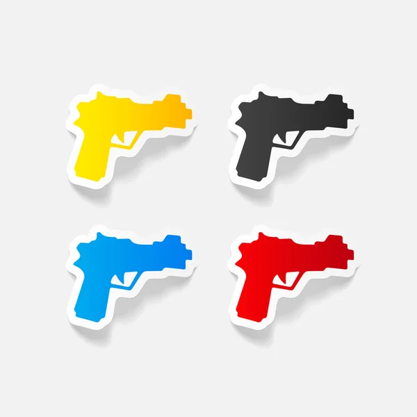 Gun realistic stickers — Stock Vector