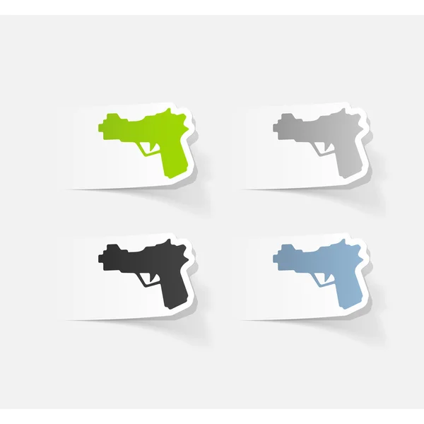 Pistool realistische stickers — Stockvector