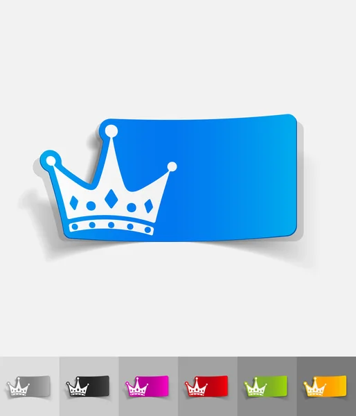 Adesivo de papel Crown — Vetor de Stock