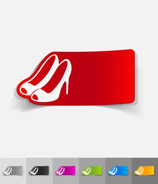 Shoes paper sticker — Stock Vector