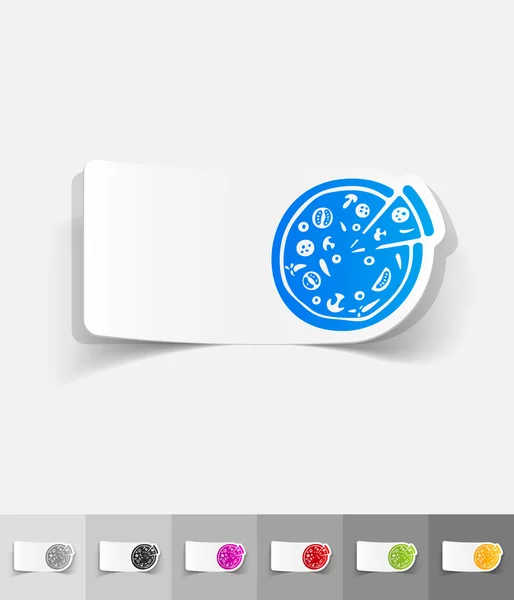 Pizza papier sticker — Stockvector