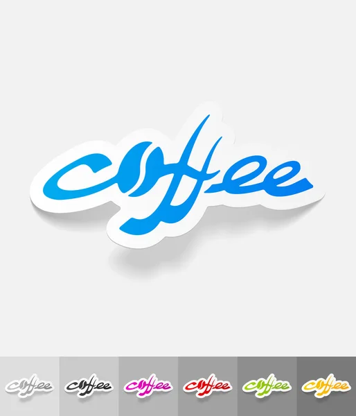 Autocollant papier COFFEE — Image vectorielle
