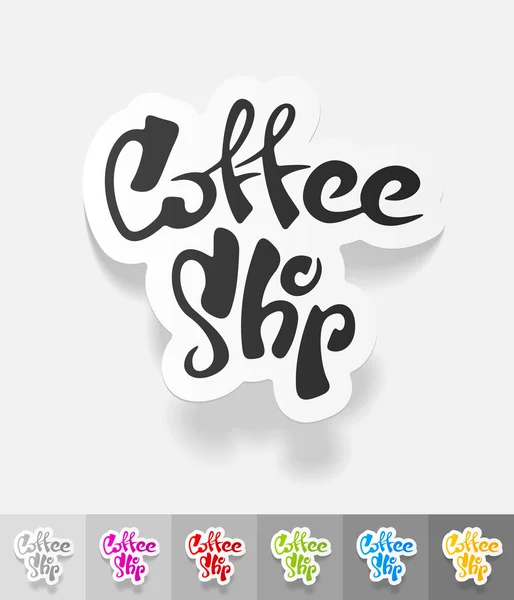 Pegatina de papel de cafetería — Vector de stock