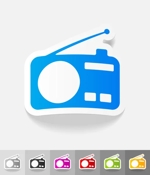 Radio paper sticker — Stock Vector