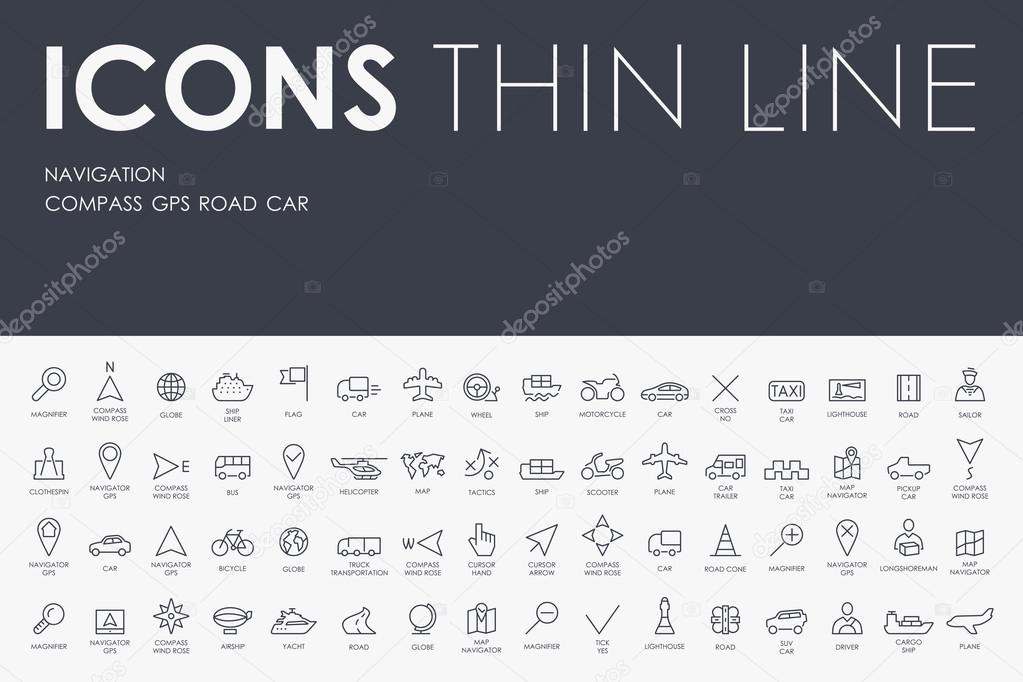 navigation Thin Line Icons