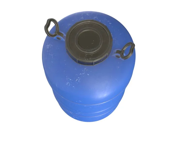 3d renderização de um barril de água azul no fundo branco — Fotografia de Stock