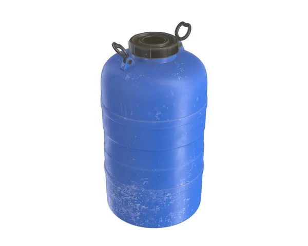 3d renderização de um barril de água azul no fundo branco — Fotografia de Stock