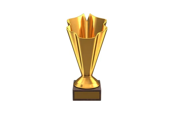 3D рендеринг Gold Trophy Cup изолирован на белом — стоковое фото