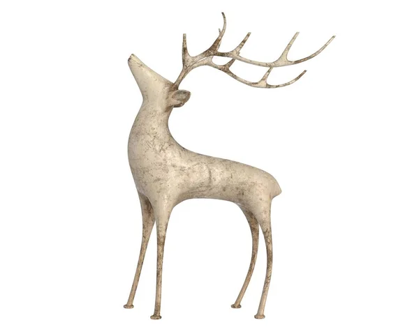 小鹿形象在白色上被隔离的3D渲染 — 图库照片