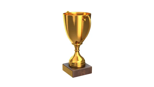 3D render arany trófea kupa elszigetelt fehér — Stock Fotó