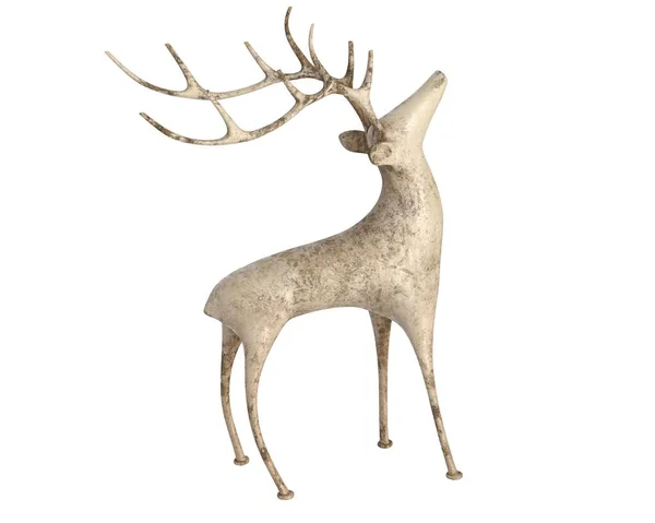 小鹿形象在白色上被隔离的3D渲染 — 图库照片