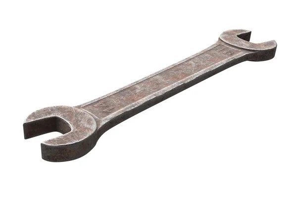 3D render of old and rusty Universal Spanner Wrench isolated on white — Stock Photo, Image