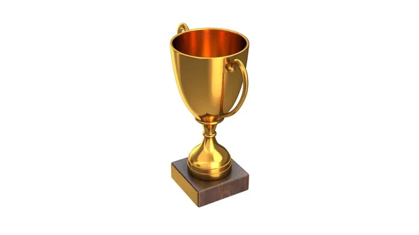 3D render of Gold Trophy Cup isolated on white — Stock Photo, Image